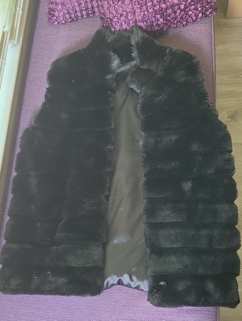 Black Faux Fur Vest